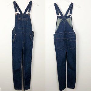 Free People Denim Skinny Overalls Zippers
